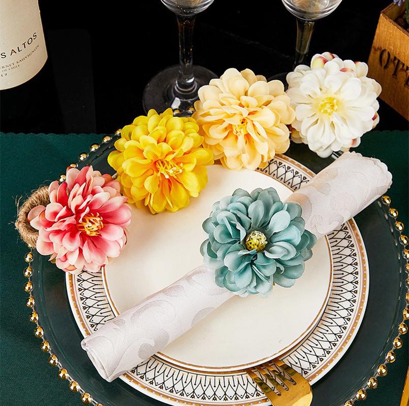 1pcs Flower Shaped Napkin Holder Crafts for Centerpieces Festival Wedding Thanksgiving Home Kitchen Decor