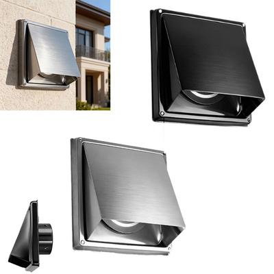 Durable 4" 5" 6" Air Vent Stainless Steel Black/Silver Ventilation Outlet Square Ducting Cover Air Extraction