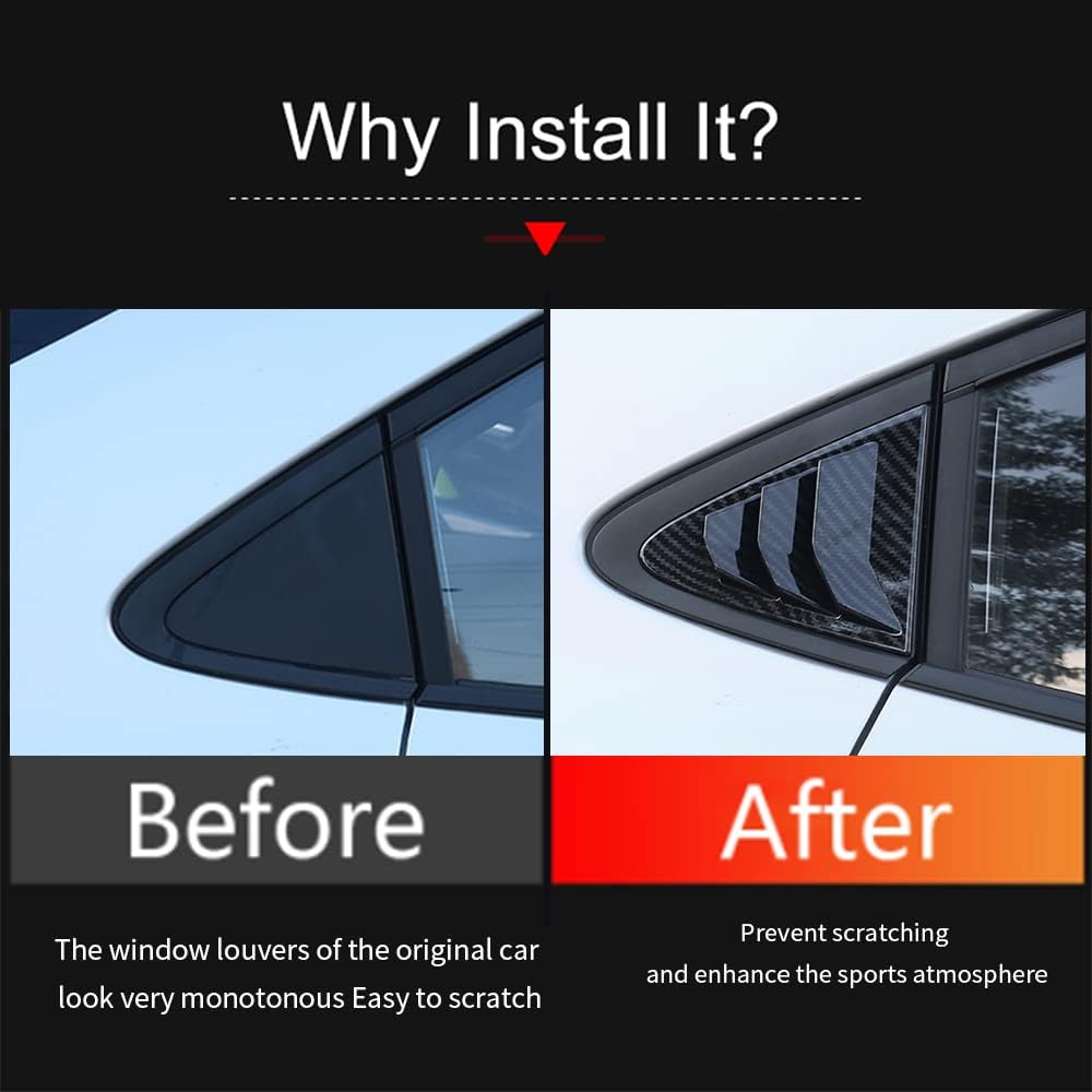 For Toyota Corolla     2024 Rear Side Quarter Window Louver Decorate Cover Rear Air Vent Window Louvers Blinds Covers Auto Accessories (Carbon Fiber