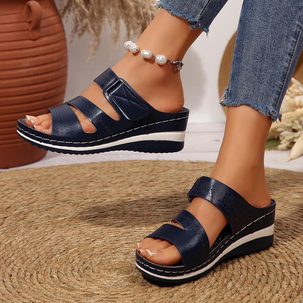 Fashion Sandals Women Shoes Summer Platform Heels Shoes Woman Slip On Shoes Wedge Women's Sandals Soft Woman Slippers Footwear Female