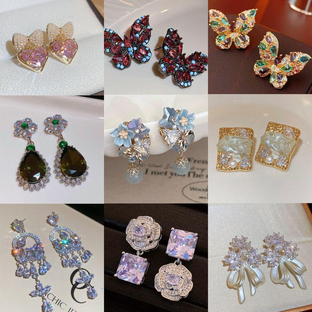 Kolczyki z frędzlami w kształcie łzy z cyrkoniami i motylami - Lekki luksusowa biżuteria modowa dla kobiet