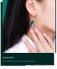 Jade Angel Thai Silver 925 Sterling Earrings with Synthetic Garnet and Green Agate Cat's Eye Dangle Design.