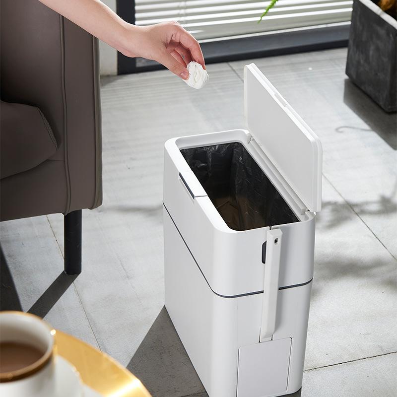 Bathroom Waste Bins Toilet Pressing Trash Can Large Capacity Waste Bin Modern Multifunctional Trash Can with Toilet Brush