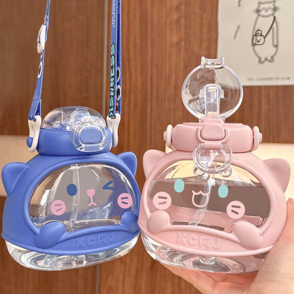 

Бутылка для воды из соломы, переносная бутылка для воды из соломы, мультяшный распылитель, милый чайник в виде кота, лето