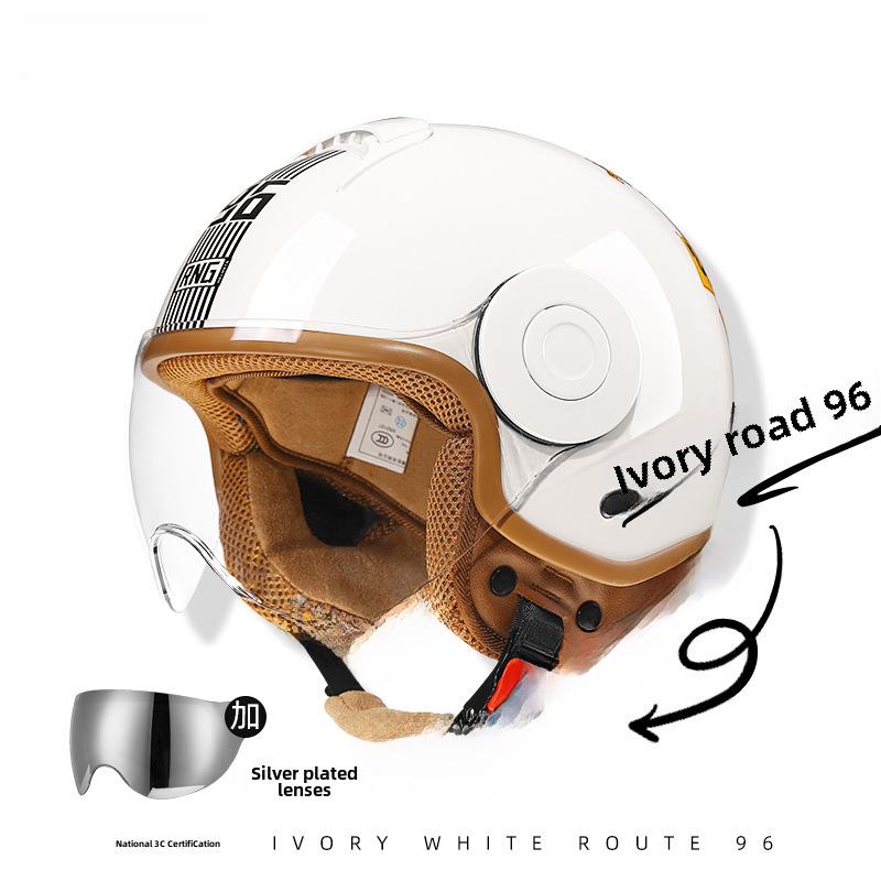 RNG 3C-Certified Retro 3/4 Motorcycle Helmet for Men & Women