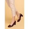 Women's Genuine Leather Block Heel Classic Shoes