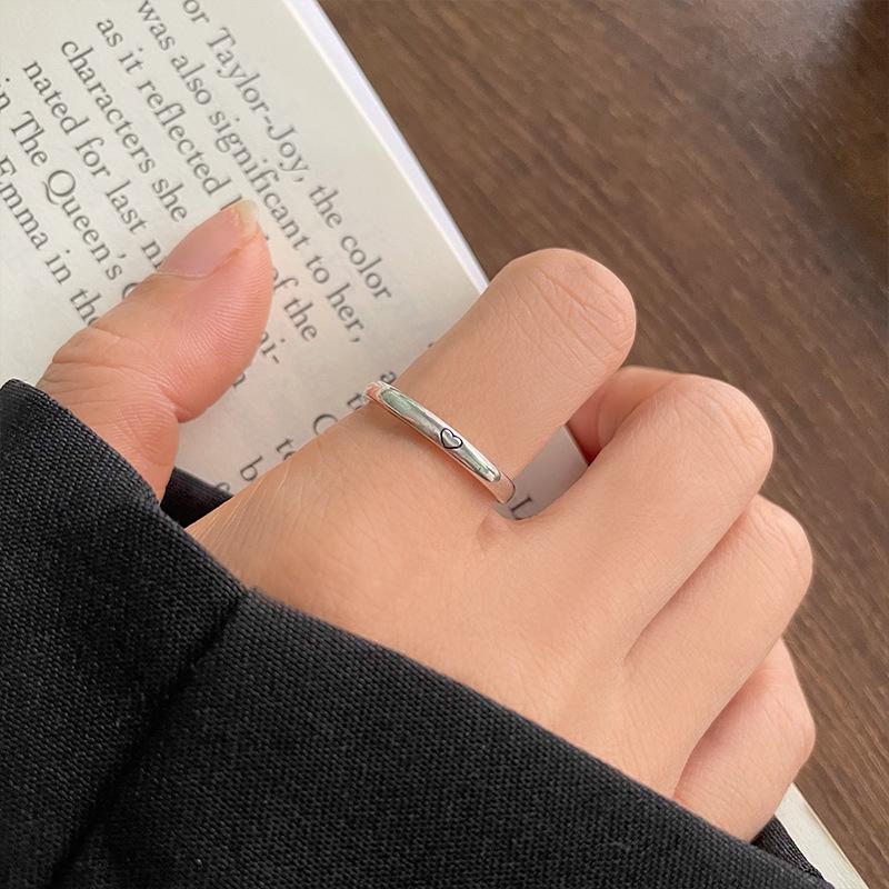 Vintage Minimalist 925 Sterling Silver Adjustable Ring for Women