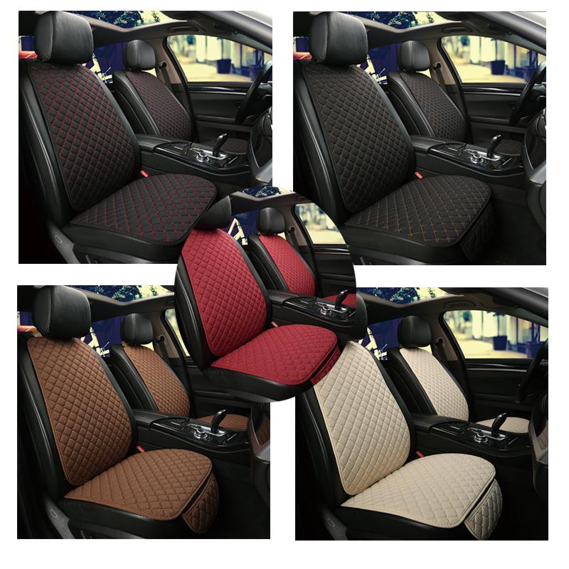 Universal Car Seat Cover Protector Linen Front Back Flax Summer Cushion Pad Mat Auto Sedan Suv Pick-up Car Interior Accessories