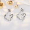 Skeleton Love Zirconia Earrings Peach Heart Earrings Tide Fashion Hundred Heart-shaped Ear Jewelry