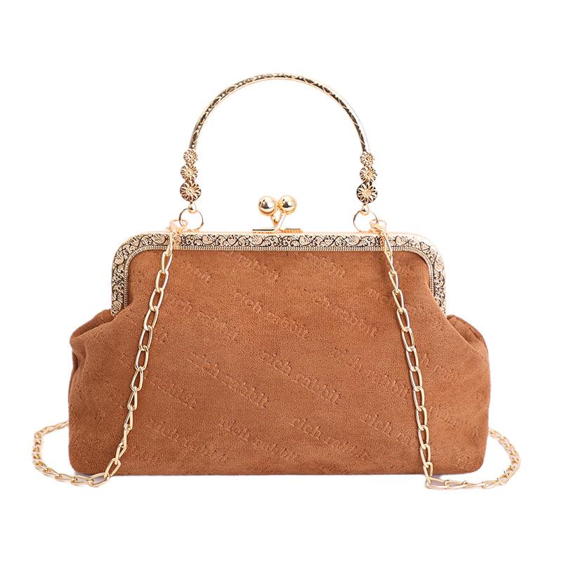 

Fashion women s bag hand popular Korean version portable shell bag new embossed chain bag Korean temperament messenger bag коричневый