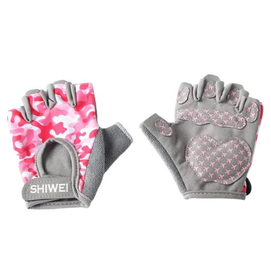 1 Pair Kids Half Finger Gloves Adjustable Wear-Resistant Non-Slip Hand Injury Prevention Fishing Cycling Outdoor Sports Gloves