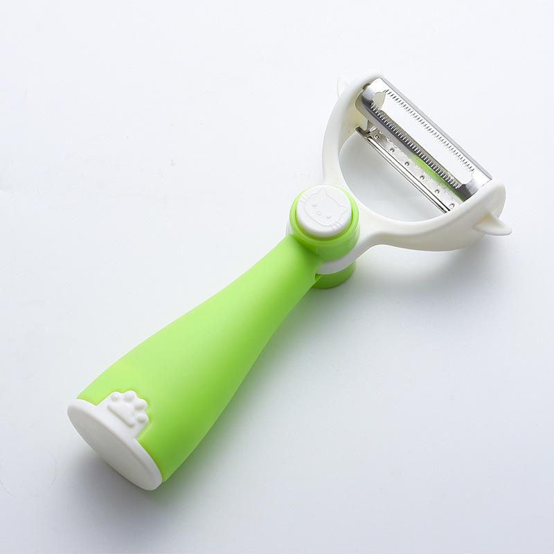 Multifunktionaler Doppelklingen-Schäler 180 ° drehbar Küchen Kartoffelschälmesser Melonenhobel Küchenhelfer