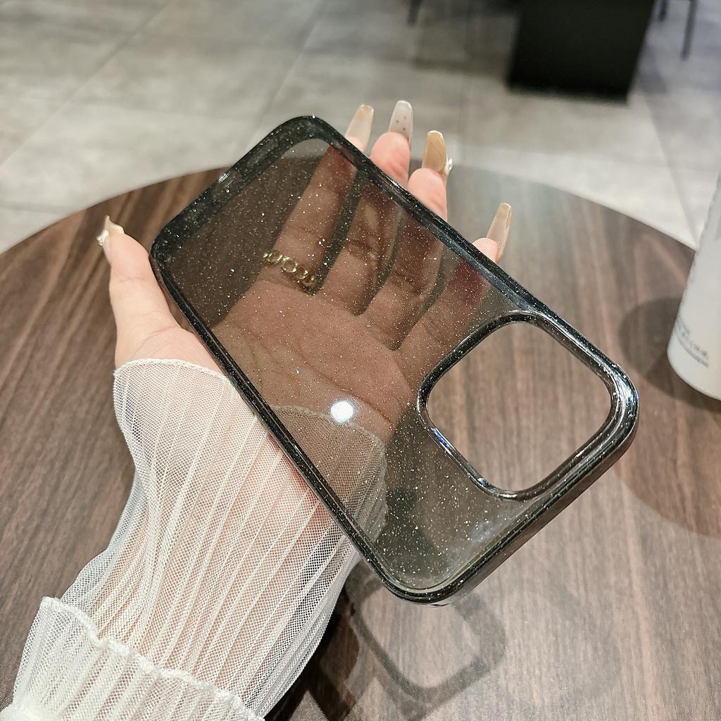Luxury Shockproof Transparent Glitter Bling Phone Case for iPhone 17 Air 16 15 14 13 12 17 Pro Max Soft Bumper Clear Hard Cover