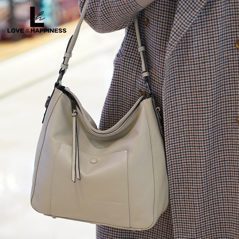 Women'S Bag Soft Leather Fine Grain Handbag Large Capacity Shoulder Messenger Bag Bag Bag