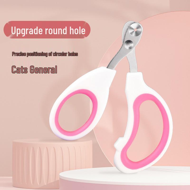 Gravity Push Adjustable Pet Nail Clippers for Cats & Small Animals - Beginner-Friendly Scissors with Round Hole Design