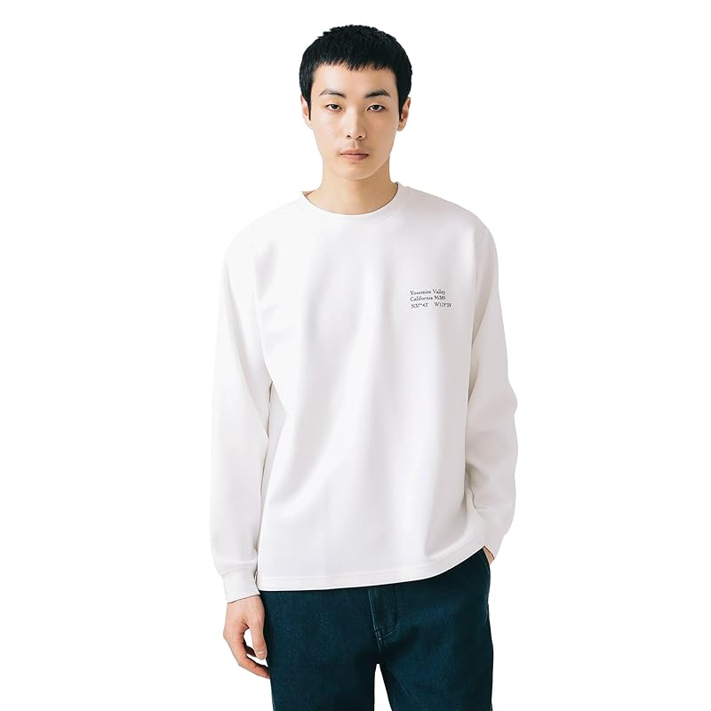 

[Beams Heart] L/S TEE cardboard logo print long sleeve cut and sew men s WHITE M