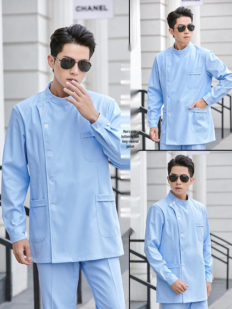 

Чоловічий білий халат з коротким рукавом, медичний робочий одяг для лікарів та стоматологів XXL