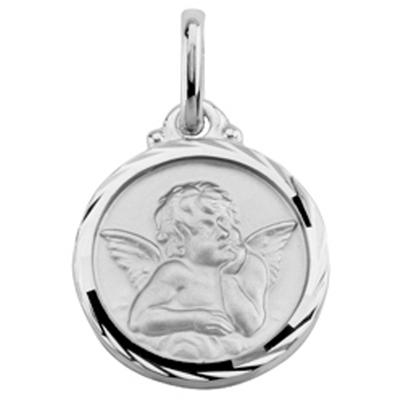 [B9513] - Colgante Plata 'Pequeño Ángel' plateado (rodinado) - 15 mm