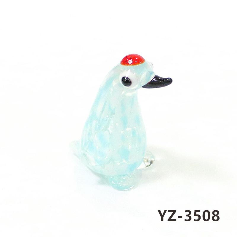 Colorful Cute Glass Duck Mini Figurine Craft Ornament Easter Animal Tiny Statues Home Table Micro Fairy Garden Decor Accessories