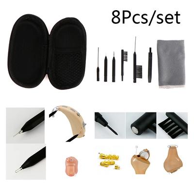 Kit Pulizia Apparecchi Acustici 8 Pezzi Spazzolino Pulizia Venti Filo Magnete Strumenti Ad Anello Cera