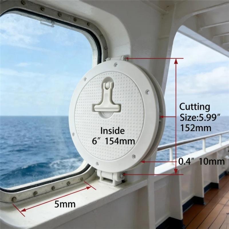 6-inch Marine Hatch Cover with T-shaped Towing Ring, Suitable for Deck Hatches with Rotating Handles and Panels