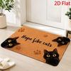 1/2pcs Cute Black Cat Halloween Kitchen Mat Non-Slip Absorbent Floor Rug Entryway Front Door Spooky Home Decor