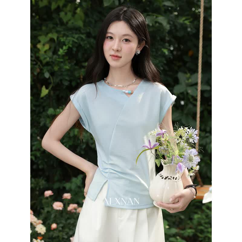 French Style Slim Fit Short Sleeve T-shirt L