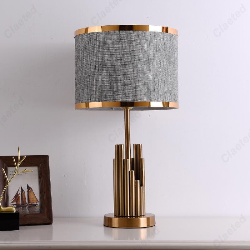 Modern Minimalist LED European Fabric Lampshade Table Lamp Living Room Study Bedroom Bedside Decorative Lighting Lamps
