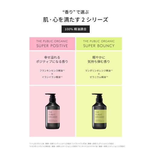 The Public Organic Body Soap Bottle [Super Positive] 480mL Amino Acid Aroma Essential Oil Made In Japan