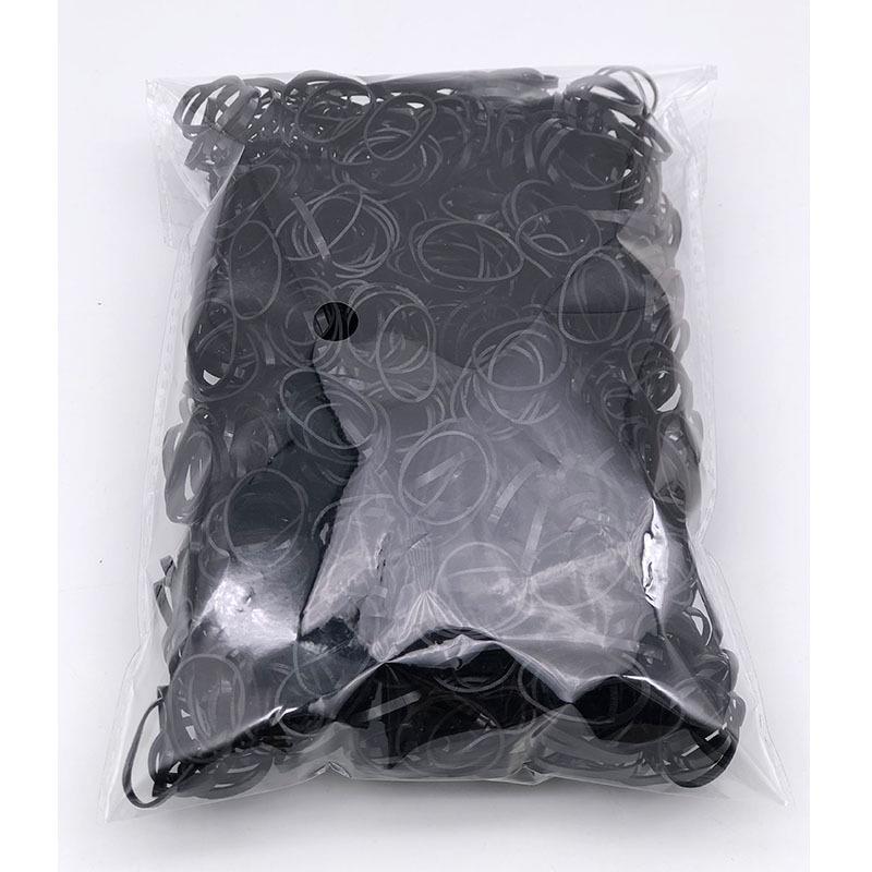 

Thick Black Rubber Hair Ties - 1000 Pack прозорий