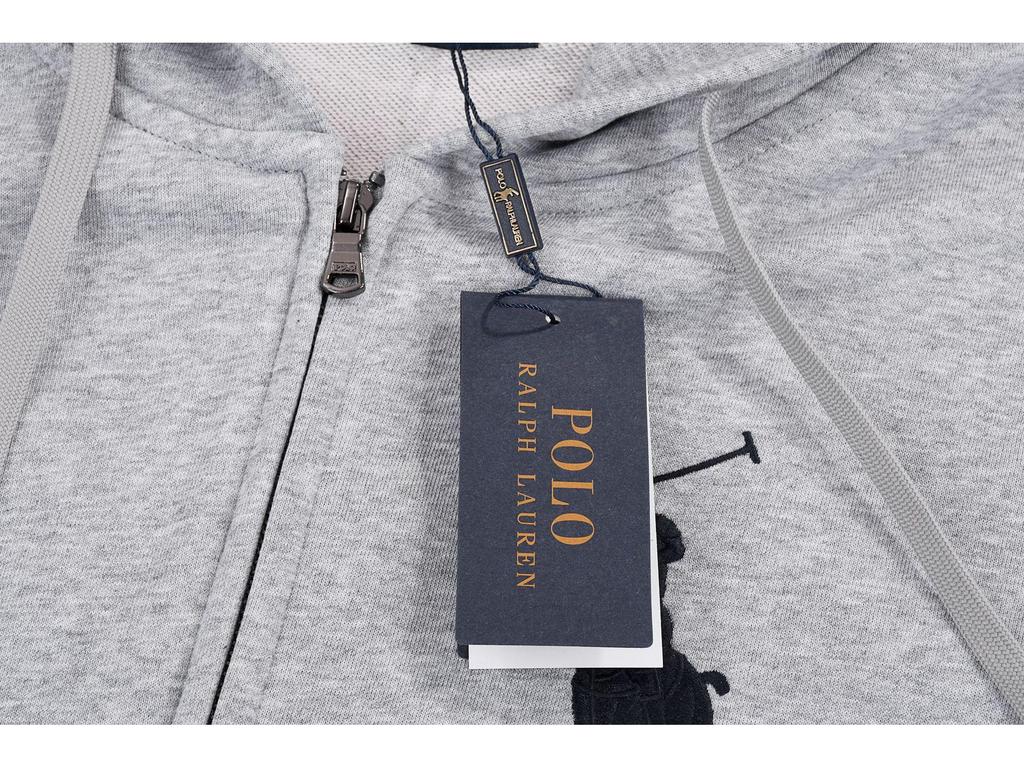 Ralph RL Vyšívaný Polo s kapucí Cardigan pro muže - Volný střih, Nadměrná velikost Mikina na jaro a podzim.