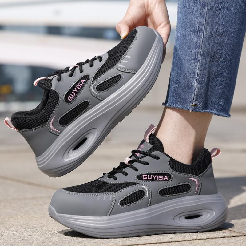 Women Safety Shoes with Breathable Steel Toe Anti Crush Anti Puncture Lightweight Comfortable Safe Summer Work Shoes