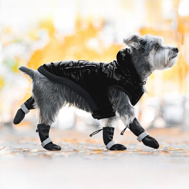 

Soft-soled Dog Shoes Long Boots Big Dog Outdoor Snow Boots Warm Waterproof Shoes Non-slip Rain Snow Boot Coated 4pcs Puppy Shoes S