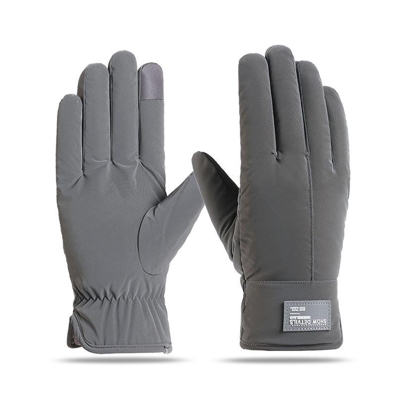 Men's Thick Fleece-Lined Windproof Winter Gloves for Cycling and Motorcycling