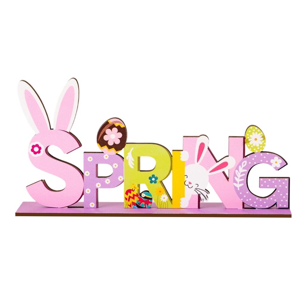 Ornamento de Letra de Páscoa Ornamento de Coelho de Páscoa Decoração Colorida Para Casa Festiva e Acessórios de Feriado de Primavera