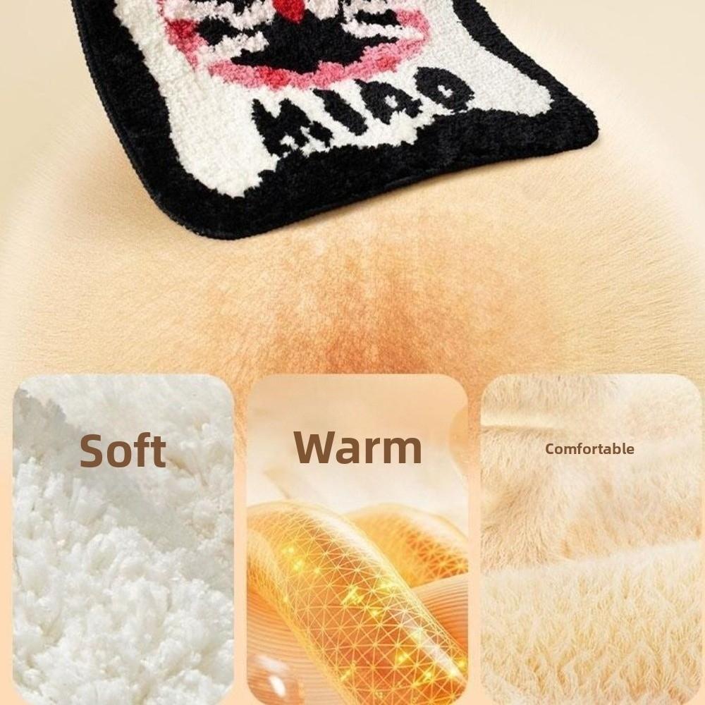 Cartoon Pattern Chair Pad Imitation Cashmere Sofa Cushion Cute Office Mat  Autumn Winter Season