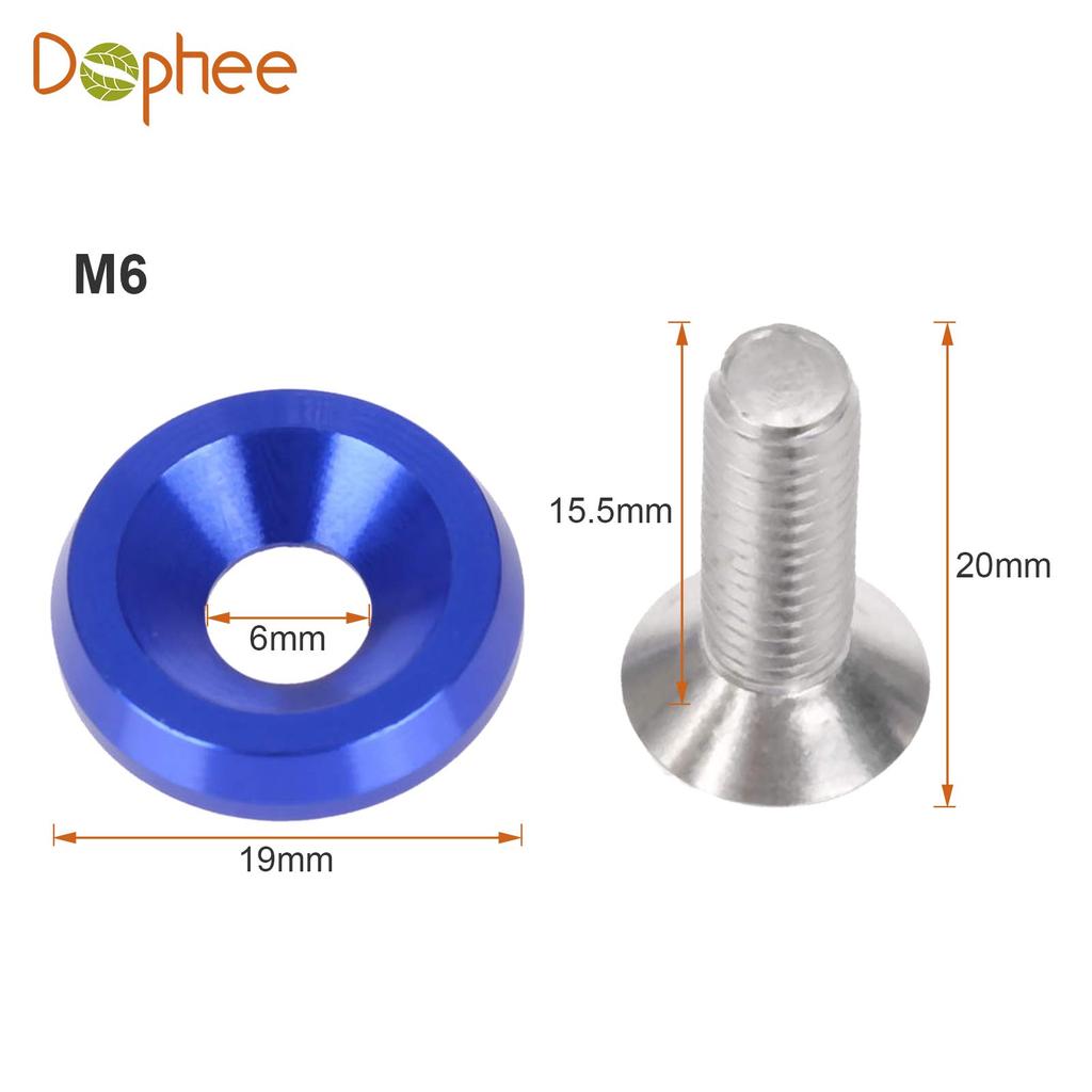 Bumper/Fender Washer Bolts License Plate Cap Holder Set Fender Washer