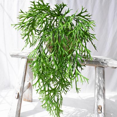 Green Fern Spray Color Plant Wall Matching Material, Plastic Flower Spray Color Antler Wall Hanging, Simulated Antler Fern Wall Hanging