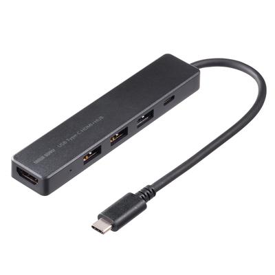Sanwa Supply HDMI Portlu USB Hub Type-C USB-5TCH15BK