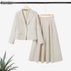 ZANZEA Women Long Sleeve Blazer and Long Skirts Casual Two Piece Suit Sets