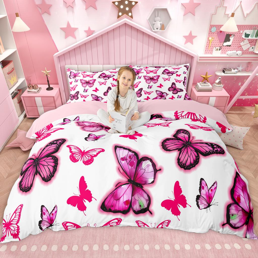 Homewish Chic Dragonfly Butterfly Bee Duvet Cover Set Wild Insect Animal Bed Set Animal Theme Quilt Cover Set