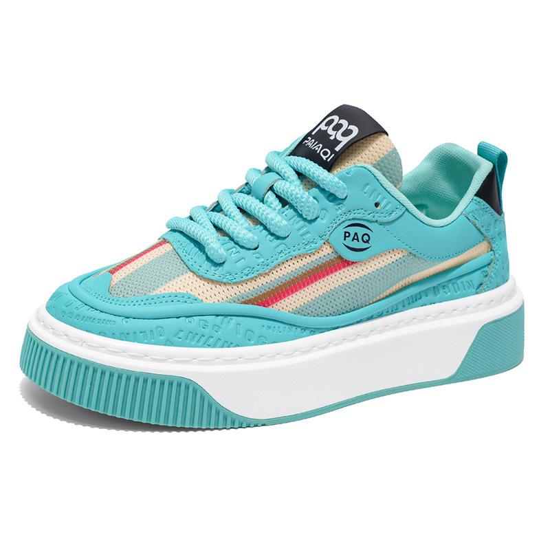 

Men s shoes summer breathable casual board shoes new men s Korean version student sports thick sole low top lace-up white shoes 44