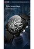 OFNS Men's Six-Needle Chronograph Quartz Watch with Luminous Bar Markers, Square Face, Waterproof, and Calendar.