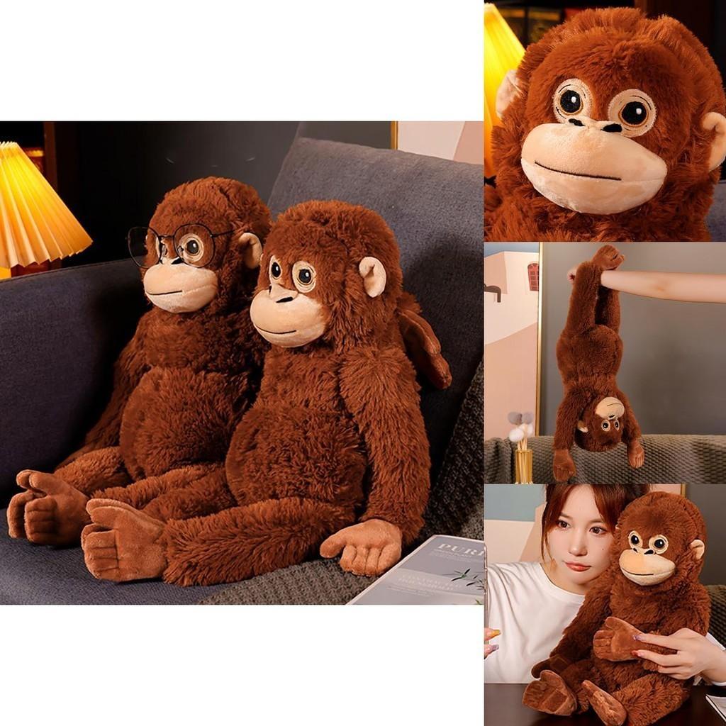 Grande Peluche Scimpanzé con Braccia Lunghe Animale di Peluche Realistico Alto 66 cm