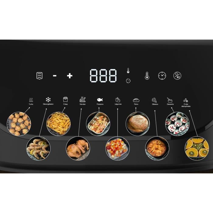 Friteuse sans huile LITTLE BALANCE - Crousty Light XL - Capacité 7L - Jusqu'à 1,3kg de frites - 10 programmes de cuisson - 1600W