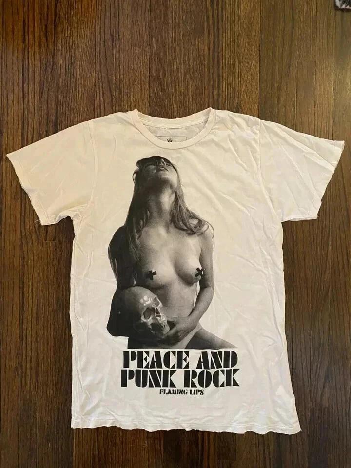 Flaming Lips Peace And Punk Rock Warpaint Tour Concert 100% Cotton T-shirt Mens Womens Tees Top S