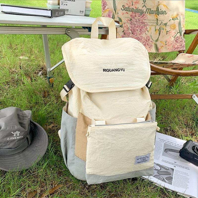 Large Capacity Cloth Bag Backpack Women's Leisure Simple Versatile Mountaineering Bag Sports Fitness Lightweight Travel Backpack