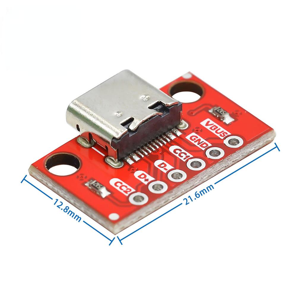 High Current Power Adapter Module TYPE‑C Female Socket Breakout Board USB3.1 16P To 2.54mm 5pcs/lot