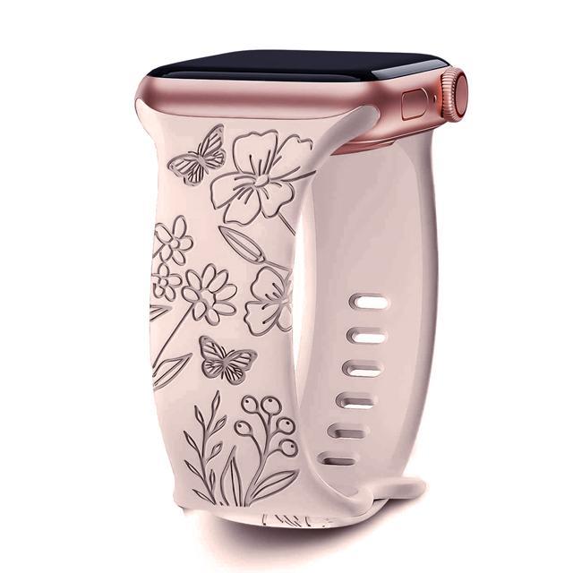 Blumenmuster Band Weiches Silikonarmband für IWatch Ultra 3 2 49mm 46 45 44 42 41 40 38 Mm für Apple Watch Serie 11 10 9 8 6 SE7