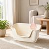 Cat Litter Box with Scoop Raised Sides Open Easy To Clean